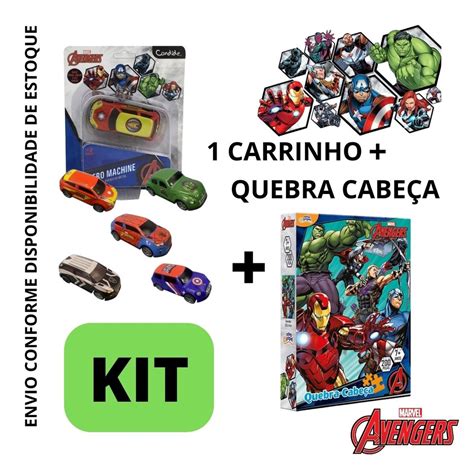 Kit Quebra Cabe A Vingadores Pe As Carrinho Marvel Vingadores