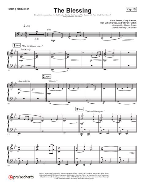 The Blessing Choral Anthem SATB String Reduction Sheet Music PDF