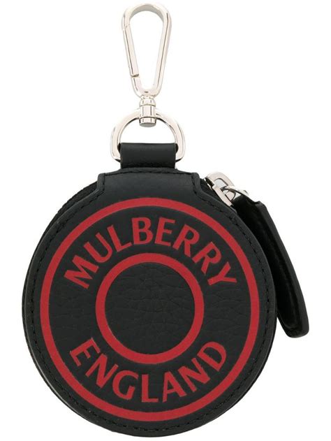 Mulberry Logo Pouch Keyring In Orange Modesens Mulberry Logo