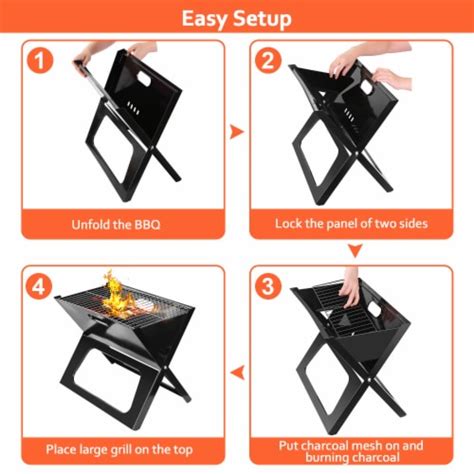 Portable Charcoal Bbq Grill Foldable Lightweight For Camping Garden