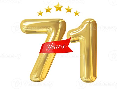 71 Años Aniversario Dorado 11297461 Png