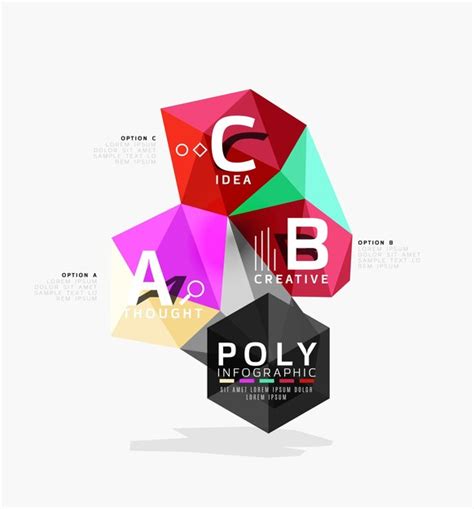 Premium Vector Vector Abstract Colorful Polygonal Infographics