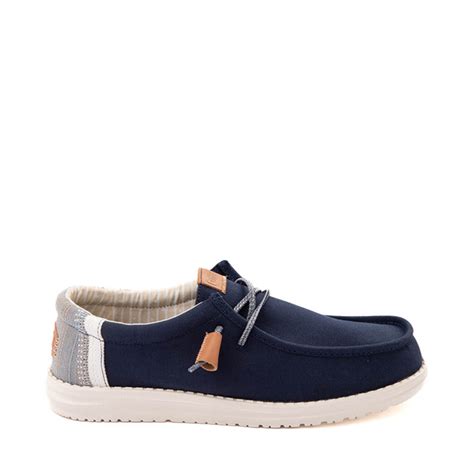 Mens Heydude Wally Break Stitch Casual Shoe Navy Journeys