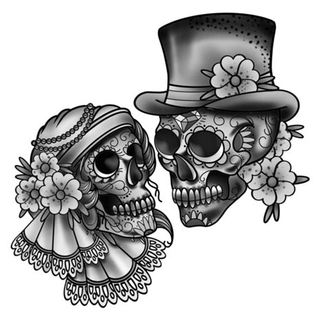 Download High Quality bride and groom clipart sugar skull Transparent PNG Images - Art Prim clip ...