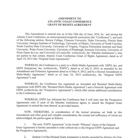 Amendment Acc Grant Of Rights Agmt Pdf Docdroid