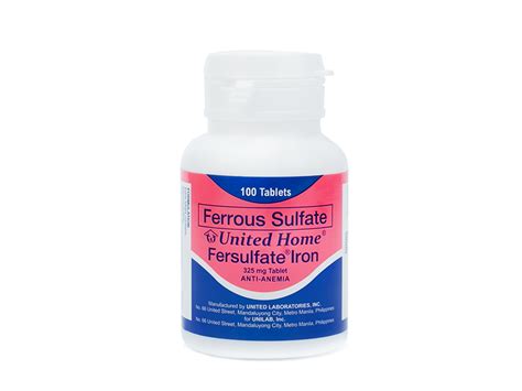 United Home Fersulfate Iron Anemia Treatment And Prevention Unilab