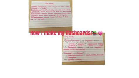 How I Make My Flashcards 💗📚 Youtube