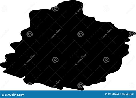 Sarthe France Silhouette Map With Transparent Background Stock Vector