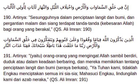 Isi Kandungan Dan Perilaku Yang Mencerminkan Qs Ali Imran Ayat