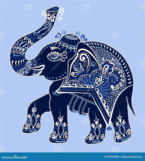 Ethnic Folk Art Indian Elephant, Vector Stock Vector - Illustration of ganesha, ethnicity: 69392000