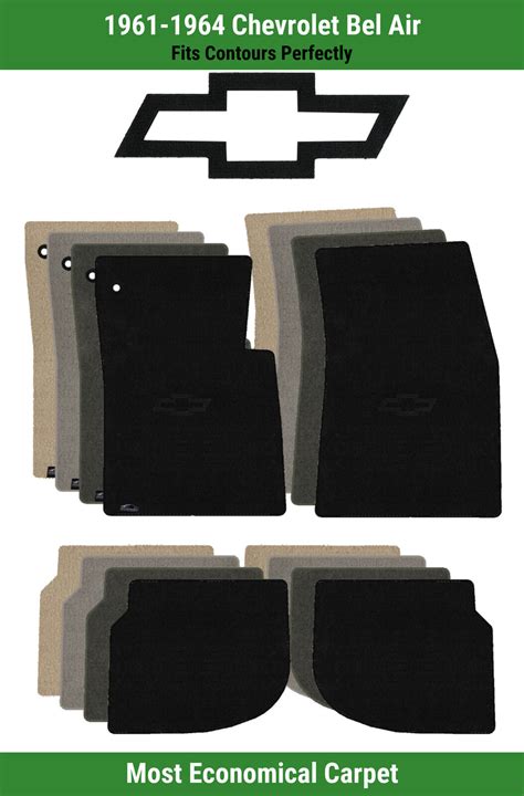 Lloyd Velourtex Front Rear Mats For Bel Air W Black Outline