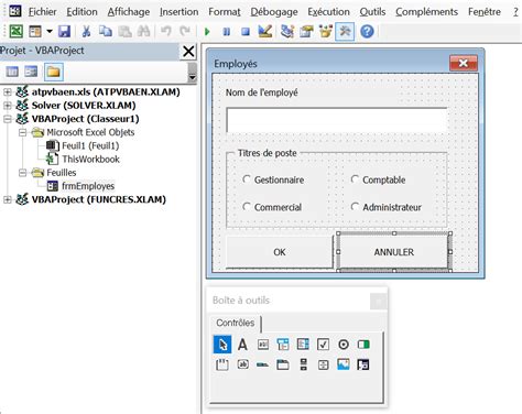 Création Et Gestion D’un Userform Excel Vba