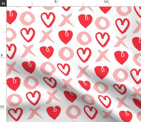 Xoxo Hearts Fabric Xoxo Hearts Red Pink Large Scale Etsy France