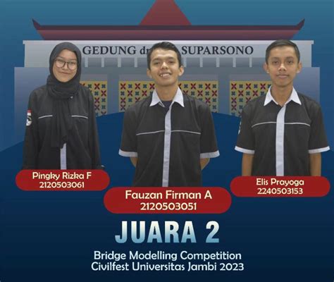 Mahasiswa Prodi Teknik Sipil UNTIDAR Raih Juara 2 Dan Juara Favorit