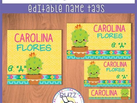 Editable Name Tags Or Labels Cactus Theme Classroom Decor Teaching Resources