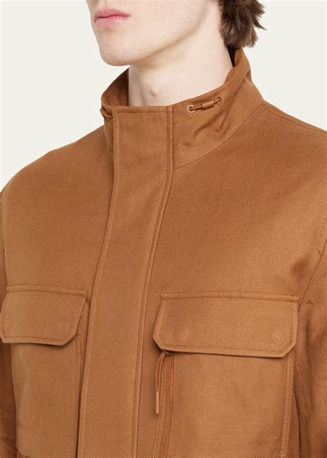 ZEGNA Men S Vicuna Linen Utility Jacket Bergdorf Goodman