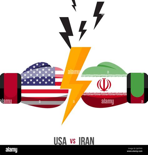 USA Vs Iran Concept Of Sports Match Trade War Fight Or War On Border