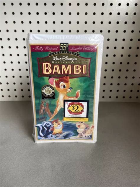 BAMBI VHS 55TH Anniversary Walt Disney S Masterpiece Clamshell Sealed