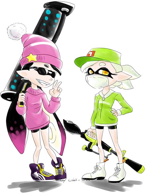 Splatoonagents 1 And 2 On Duty By Chivi Chivik On Deviantart