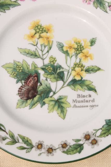 Royal Worcester Herbs Botanical Print China Set Of 4 Cake Plates Made