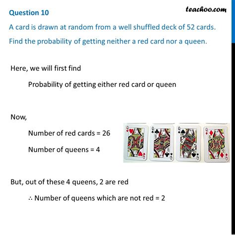 A Card Is Drawn At Random From A Well Shuffled Deck Of Cards Find