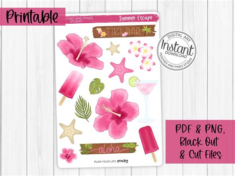 Card Making And Stationery Labels Stickers And Tags Printable Summer Vibes