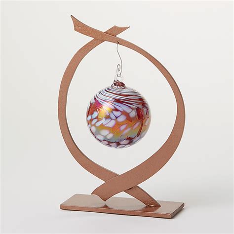 Hammered Copper Being Present Ornament Stand By Ken Girardini And Julie