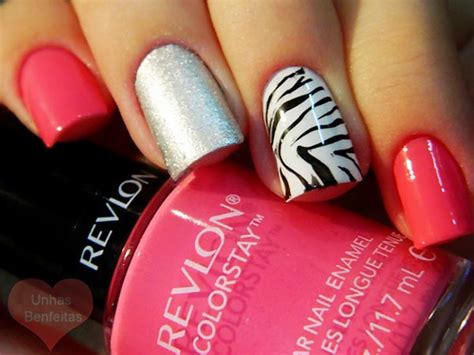 silver zebra pink nails - Favnails