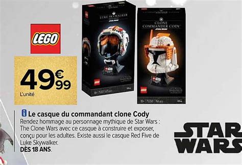 Promo Le Casque Du Commandant Clone Cody Lego Star Wars Chez Carrefour