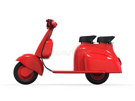 Vieux Scooter Rouge De Cru Image Ditorial Image Du Frais