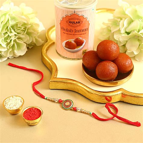 Buy Send Sneh Meenakari Rakhi N Gulab Jamun Tin Online Fnp