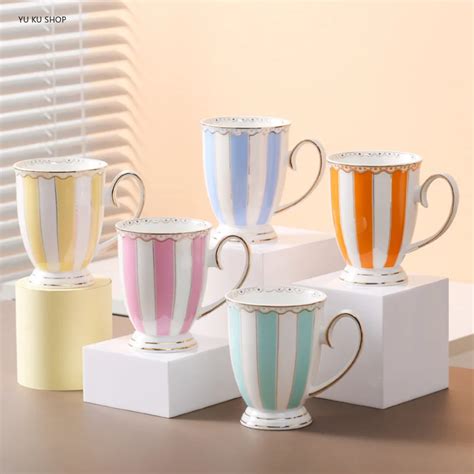 Europeu Cer Mica Bonito Caneca Bonito Canecas De Ch Listra Doces Mark