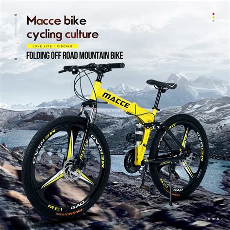 Macce Folding Bicycle Portable Cycle Dual Suspension Cycling Speed