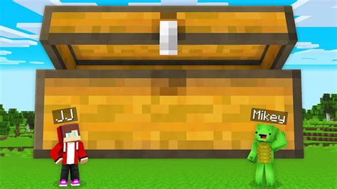 Mikey And Jj Found The Biggest Chest In Minecraft Maizen Youtube