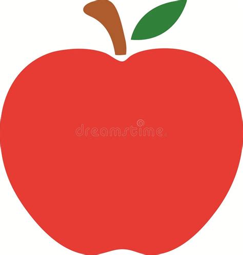 Red Apple With Stem And Leaf Image With Eps Vector File Stock Vector