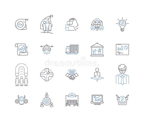 Industry Procedures Line Icons Collection Compliance Documentation