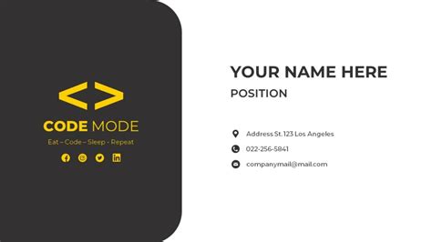 Free Modern Business Card Design PowerPoint & Google Slides