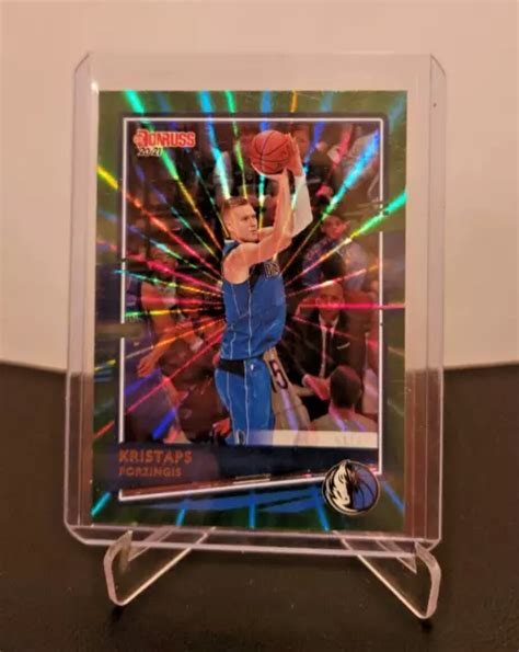 Kristaps Porzingis Green Laser Parallel Donruss Basketball