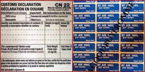 100 Self Adhesive Customs Declaration Forms Label Cn22 Royal Mail Post Office Stationery