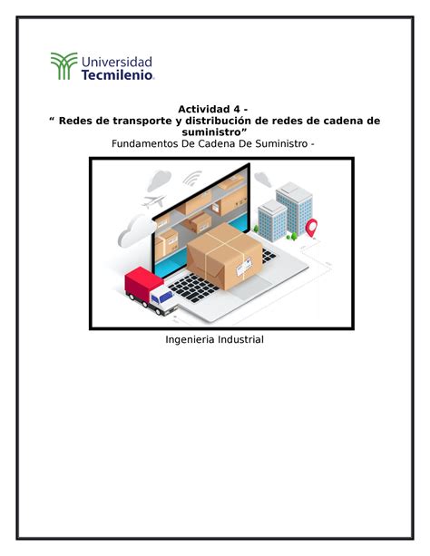 Actividad Cadena De Suministros Actividad Redes De