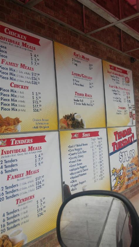 Menu at Bush's Chicken restaurant, Belton, 818 S Loop 121