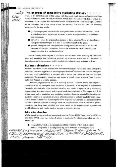 Strategic marketing objectives (Dann and Dann) - MKF3131 - Monash - Studocu