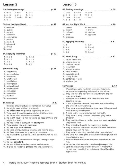 Wordly Wise 3000 Book 7 Lesson 5 Answer Key The Ultimate Guide