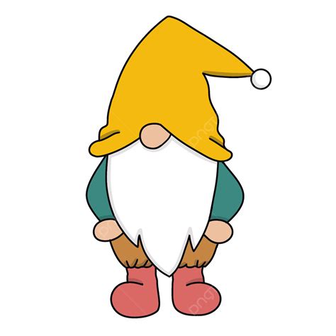 Yellow Hat Gnome Gnome Cartoon Yellow Png Transparent Clipart Image