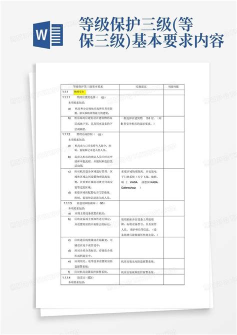 等级保护三级等保三级基本要求内容word模板下载编号lezadypk熊猫办公