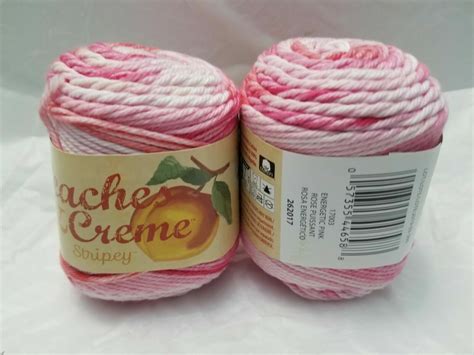 Nwt 2 Skeins Peaches And Creme Stripey Cotton Yarn 2 Oz Choose Color