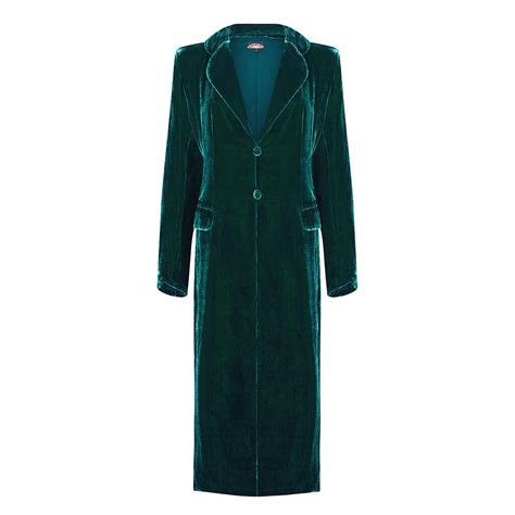 Peacock Silk Velvet Vintage Style Coat By Nancy Mac