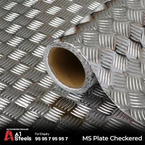 A1 Steels Mild Steel MS Plate Checkered For Industrial Thickness 3mm