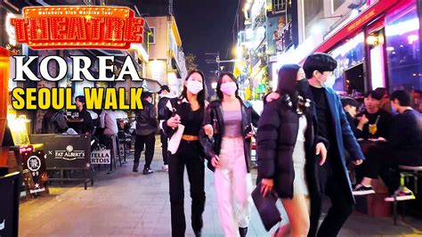 Walking Tour Seoul Korea K Burning Itaewon Club Street Night Walk