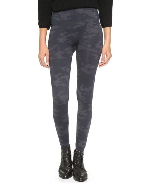 Spanx Seamless Camo Leggings Black Camo In Black Black Camo